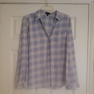 Long Sleeve Plaid Blouse